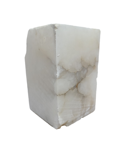 Mario's Italian White Translucent Alabaster Cut Block 27lb 6x6x9.5 1009