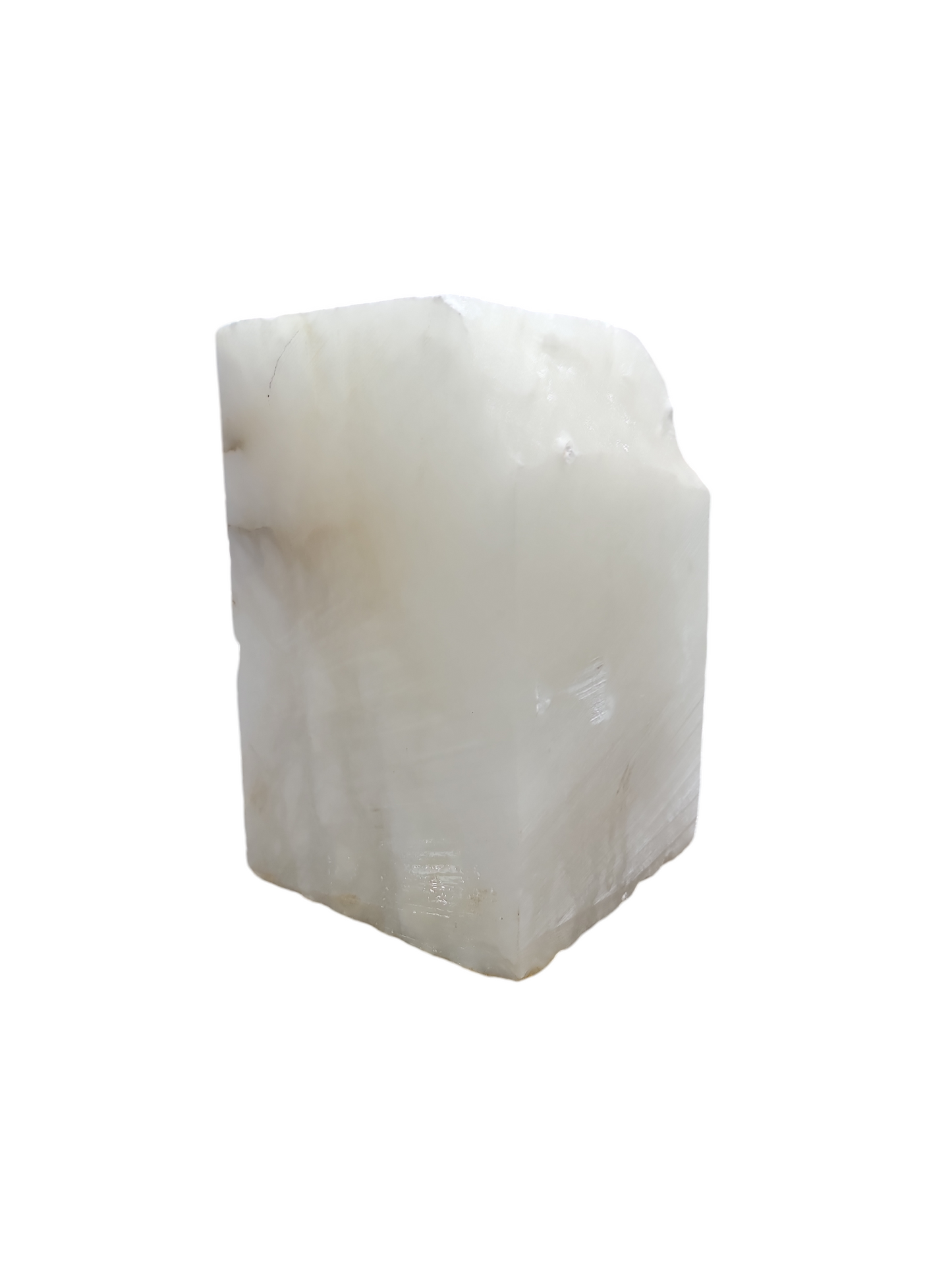 Mario's Italian White Translucent Alabaster Cut Block 27lb 6x6x9.5 1009