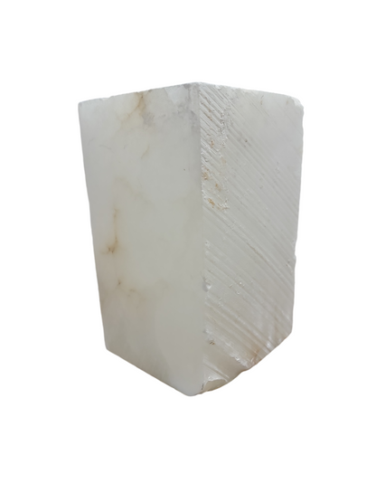 Mario's Italian White Translucent Alabaster Cut Block 24lb 5.5x6x9.5 1016