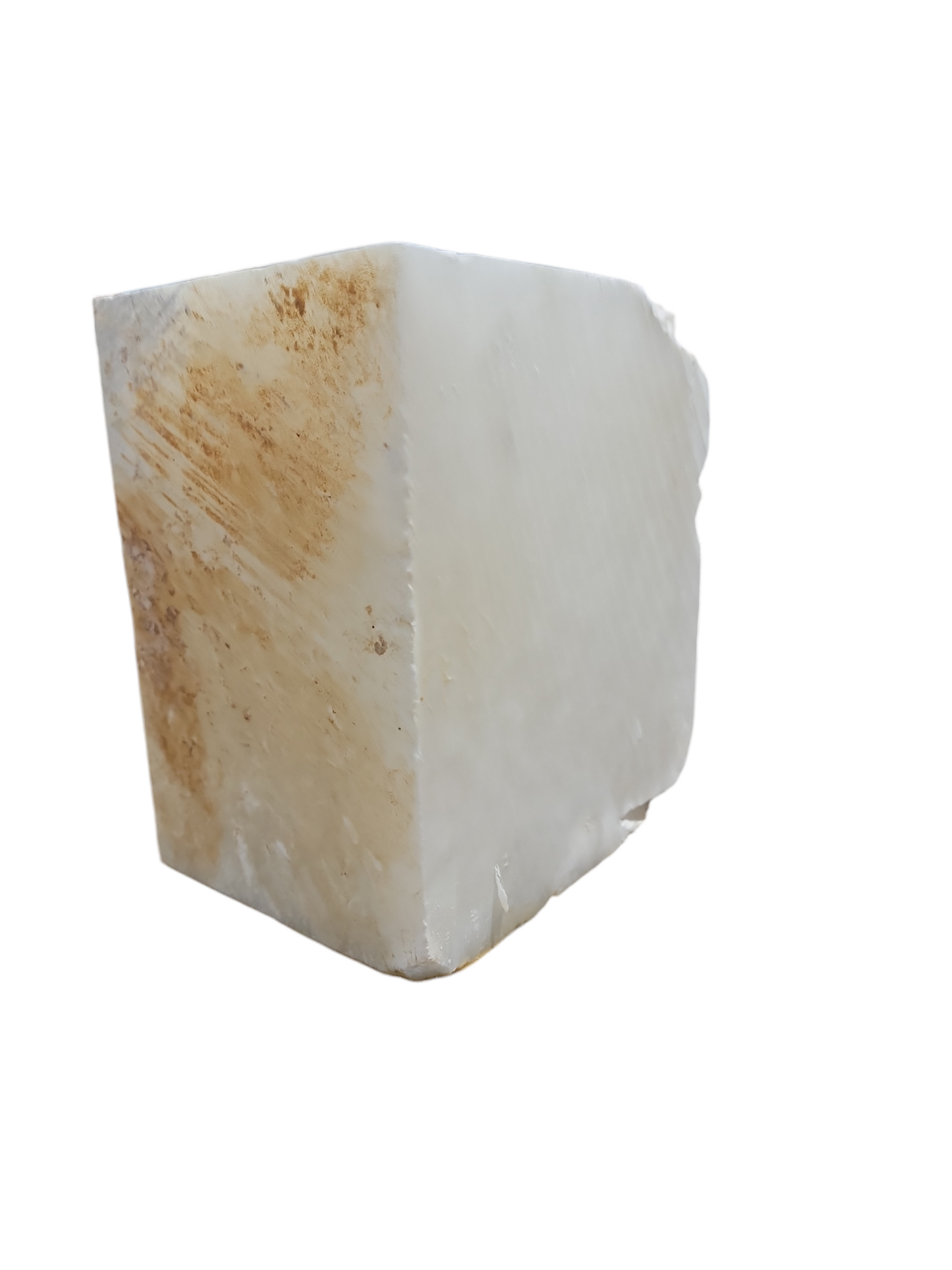 Mario's Italian White Translucent Alabaster Cut Block 33lb 8x6x8.5 1008