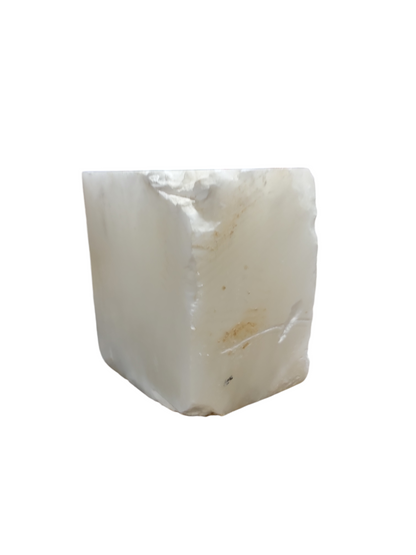 Mario's Italian White Translucent Alabaster Cut Block 33lb 8x6x8.5 1008