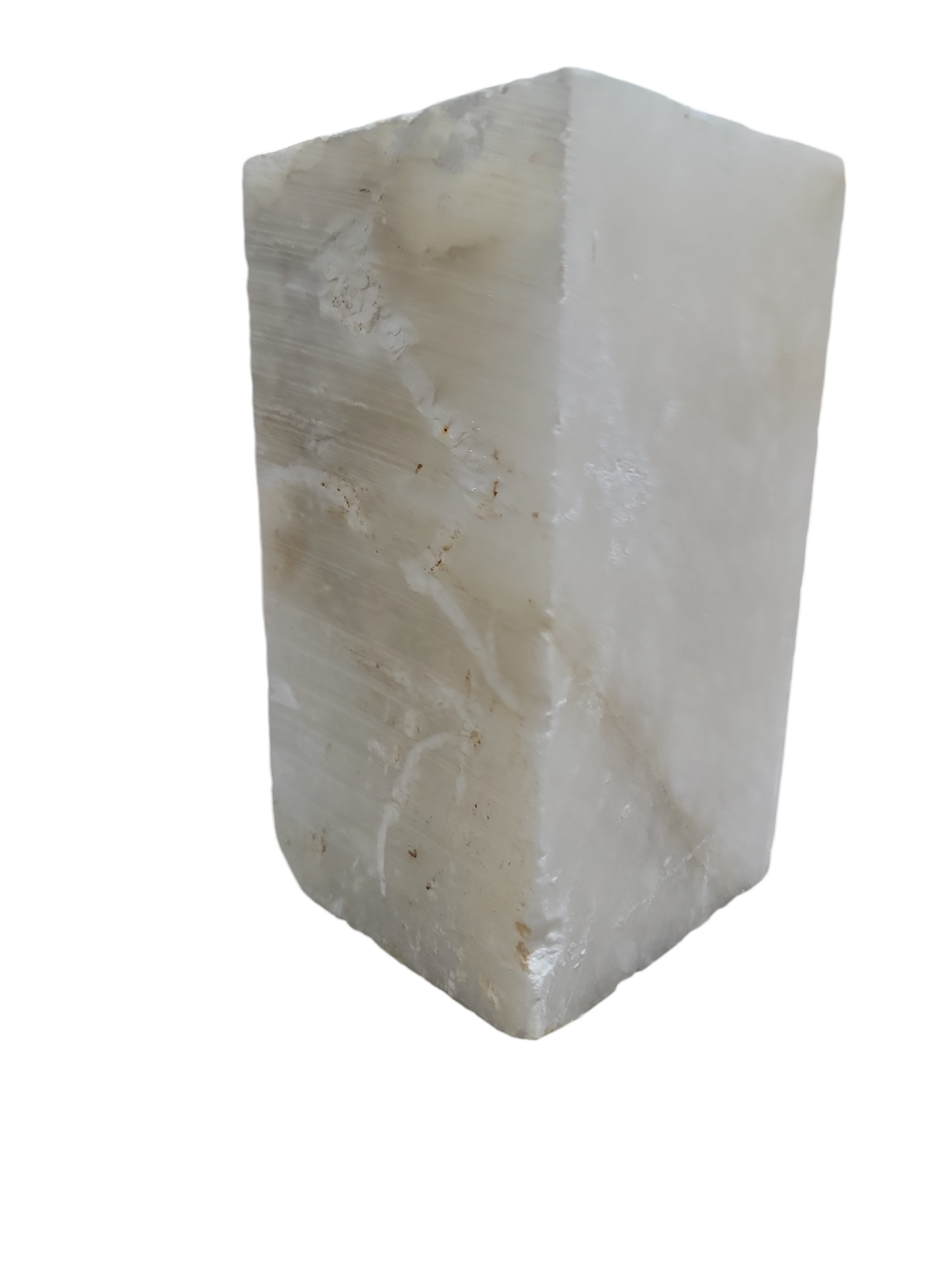 Mario's Italian White Translucent Alabaster Cut Block 23lb 5x5.5x9.5 1007