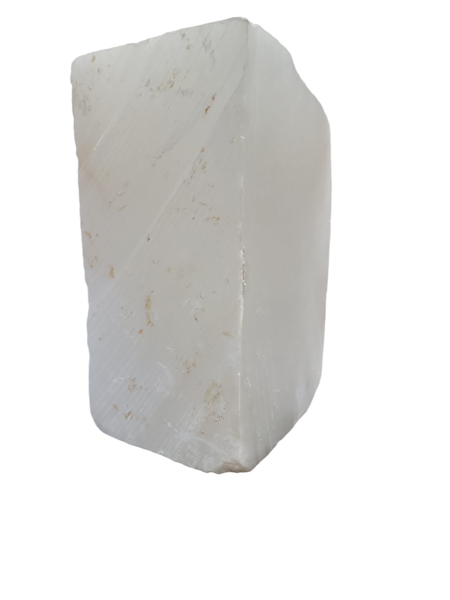 Mario's Italian White Translucent Alabaster Cut Block 41lb 12x7x6 1027