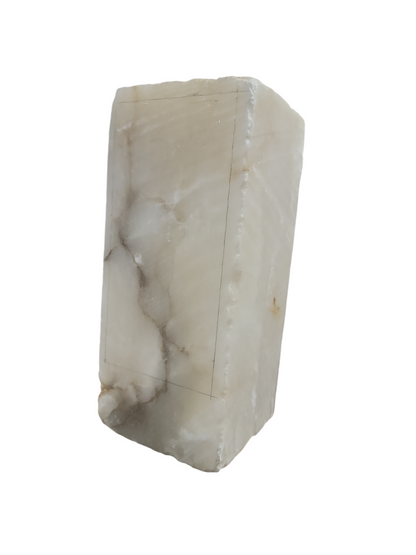 Mario's Italian White Translucent Alabaster Cut Block 40lb 14x6x6 1029