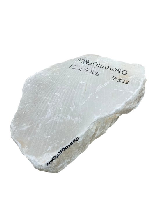 Mario's Italian White Translucent Alabaster Slab 43lb 15x9x6 #MWS01001040