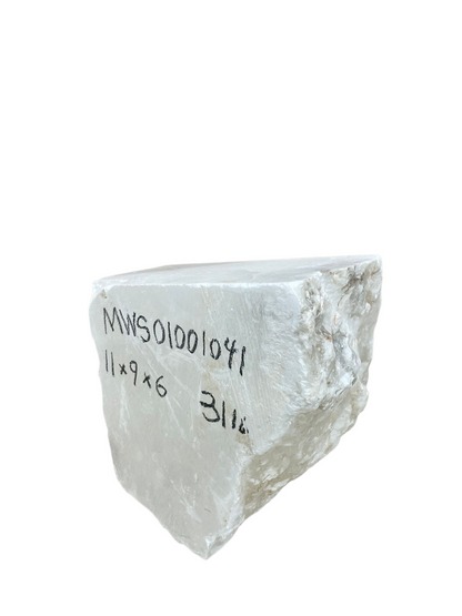 Mario's Italian White Translucent Alabaster Slab 31lb 11x9x6 #MWS01001041