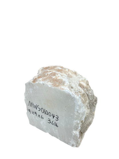 Mario's Italian White Translucent Alabaster Slab 36lb 9x9x6 #MWS01001043