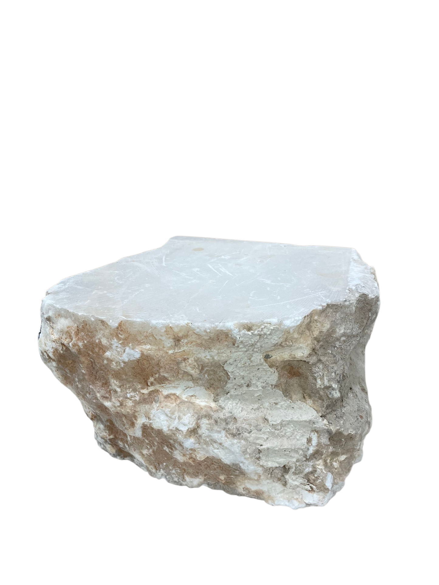 Mario's Italian White Translucent Alabaster Slab 36lb 9x9x6 #MWS01001043