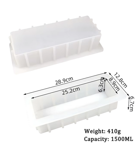 Rectangle Silicone Mold 8x3-1/2x2-1/2 Heavy Duty