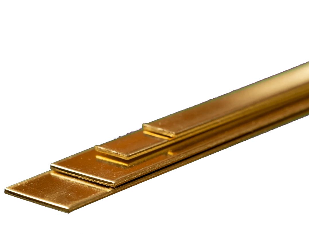 Bendable Brass Strip #5078 0.032 x (1/4" & 1/2") x 12" Long (2 Pieces Each)