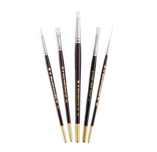 White Taklon™ 5pc Fabric Painting Brush Set RF-1