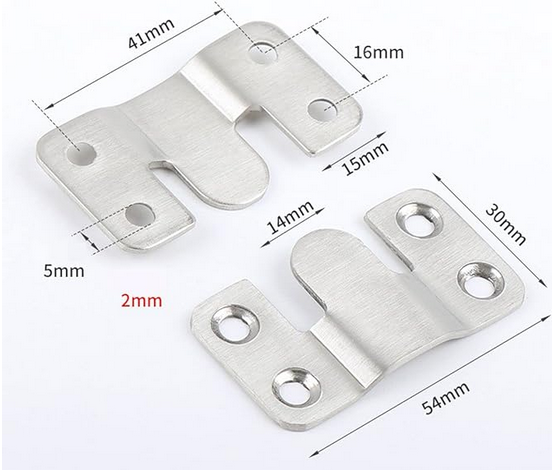 Stainless Steel Interlock Hanging Buckle Flush Mount Brackets Z Clip (4pcs)