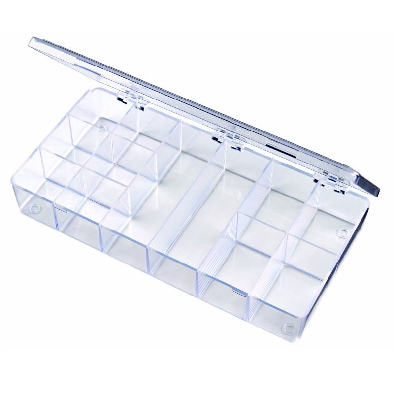 Varied 12 Compartment Clear Plastic Box