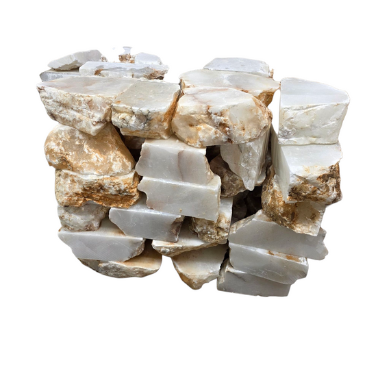 Mario's Italian White Translucent Alabaster Slab Per Pound