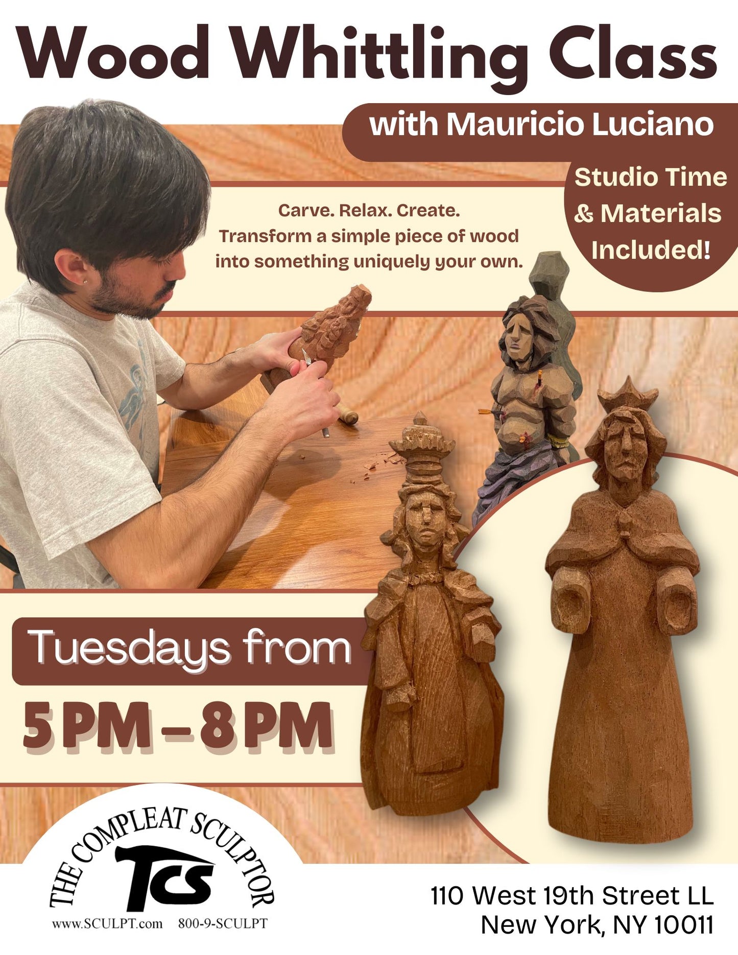 260602 Whittling Class Tuesdays 5pm-8pm June 2026
