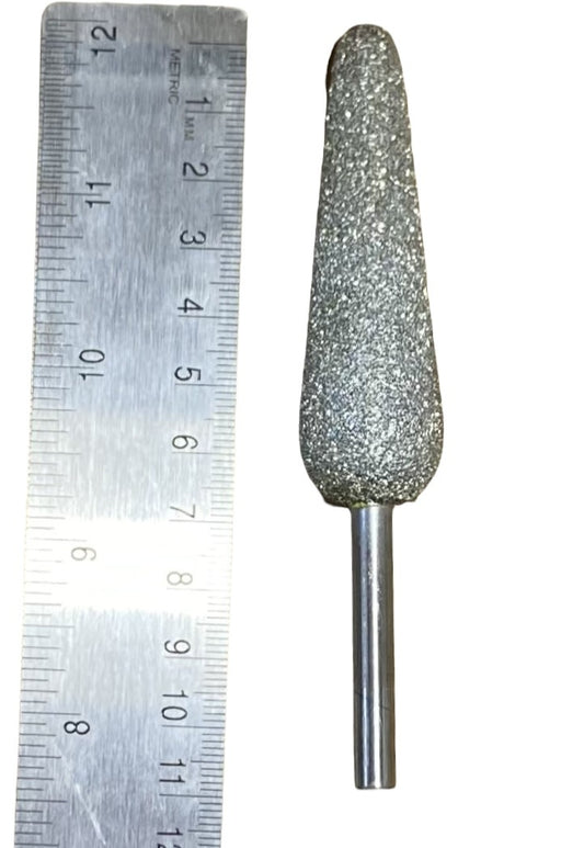 Diamond Burr #04 Round Taper 3/4x2-1/2" (20-70mm) 1/4" Shaft