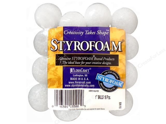Styrofoam Ball 1'' 16pc