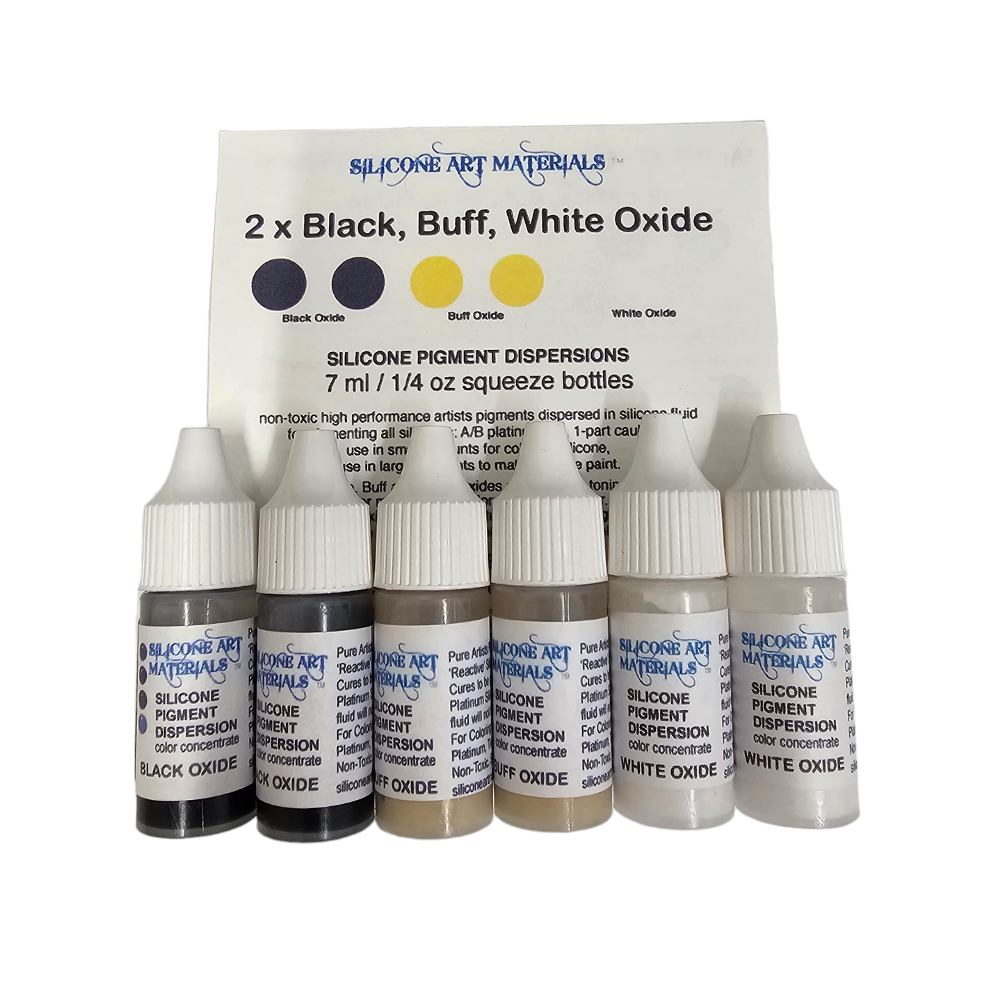 Silicone Dispersion Black, Buff, White 7ml 6pc Set