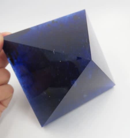 Large Blue Smelt Quartz Crystal Pyramid Point