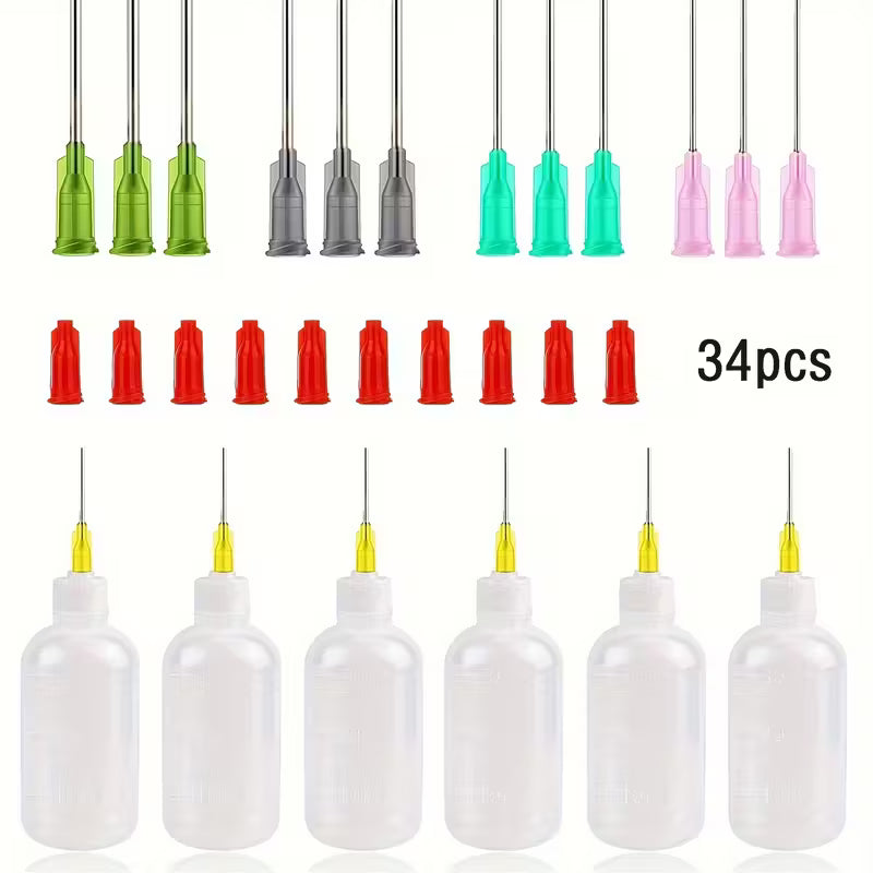 34pcs Needle Tipped Applicator Bottle Set