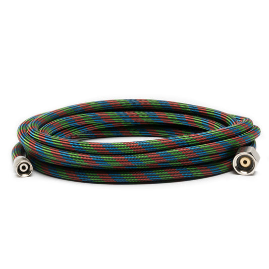10' Braided Nylon Airbrush Hose with Iwata Airbrush Fitting and 1/4" Compressor Fitting