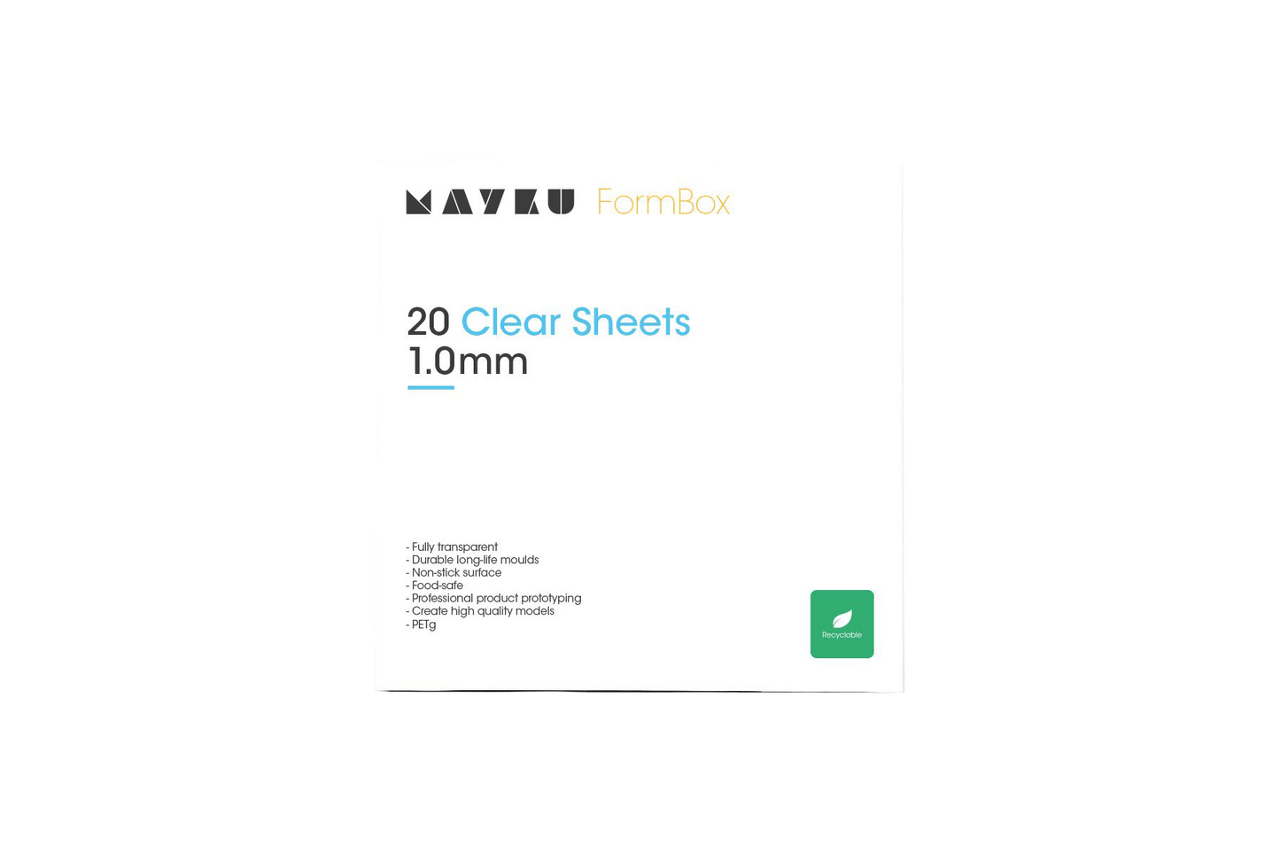 Clear Sheets 20 pack Thermoplastic PETG