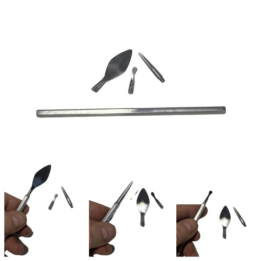 Juego de herramientas con punta de espátula encáustica: 3 puntas de herramientas