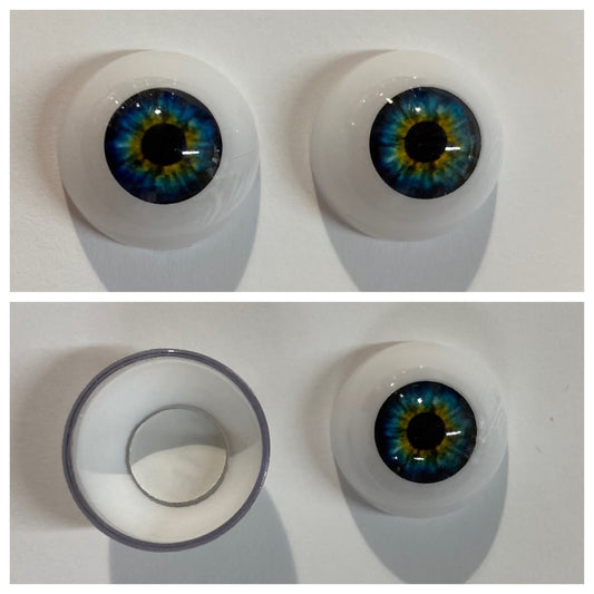Ojos Acrílicos 22mm Azul Avellana (Par)