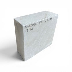 Mario's Italian White Translucent Alabaster Cut Block 16lb 3x8x8