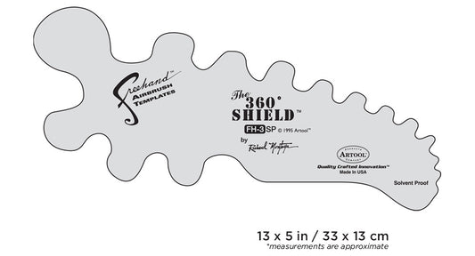 Artool #3 Plantilla de aerógrafo a mano alzada The 360 ​​Shield de Richard Montoya