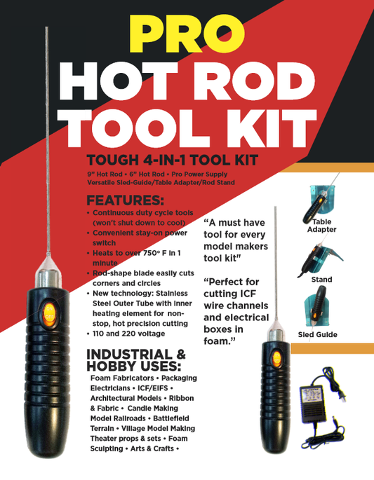 Crafters Hot Knife - Rod Style: 6" & 9" Rod Combo Set with Sled, Table Adaptor and Stand