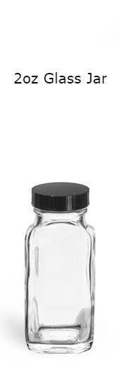 Clear Glass French Square Bottles w/ Black Caps 2oz