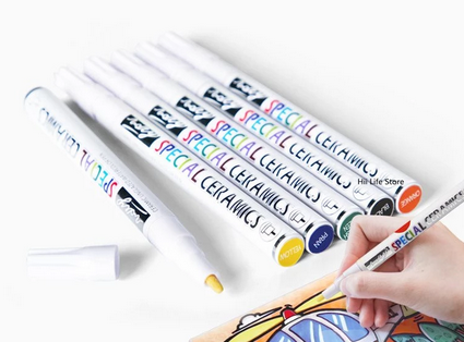 Bolígrafos de esmalte de acuarela bajo vidriado de cerámica (6 colores)