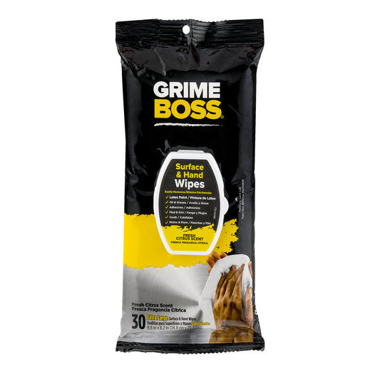Grime Boss Hand and Surface Wipes 30pc
