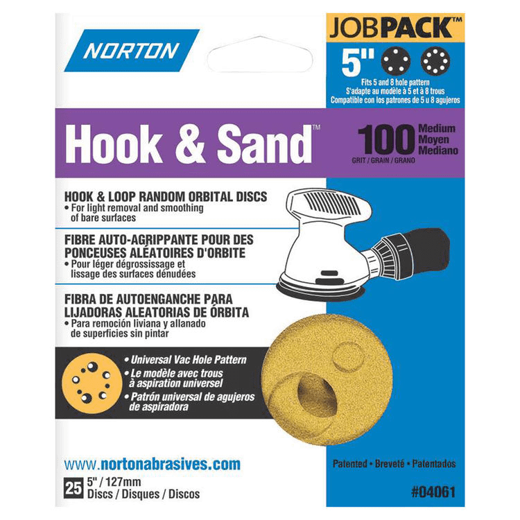 Hook and Sand 100 grit 5"x 5 and 8 25 pack