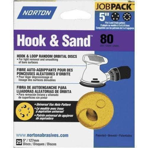 Hook and Sand 80 grit 5"x 5 and 8 25 pack