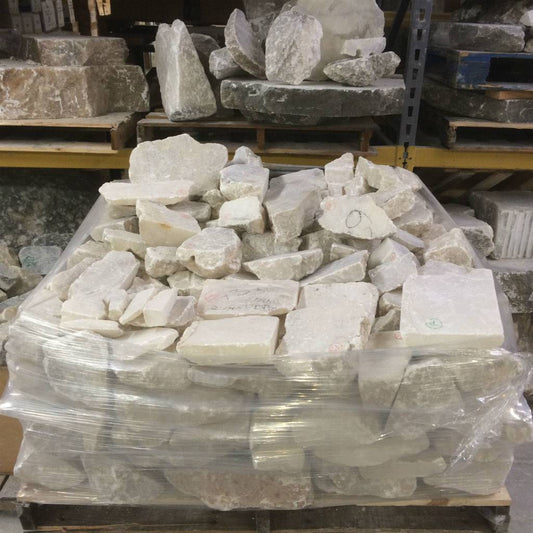 Mario's Italian White Translucent Alabaster Boulder Per Pound