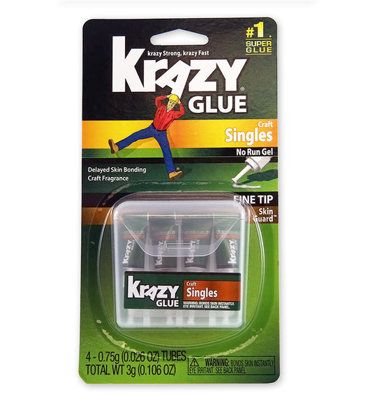 Pegamento Krazy con Skinguard de un solo uso, paquete de 4