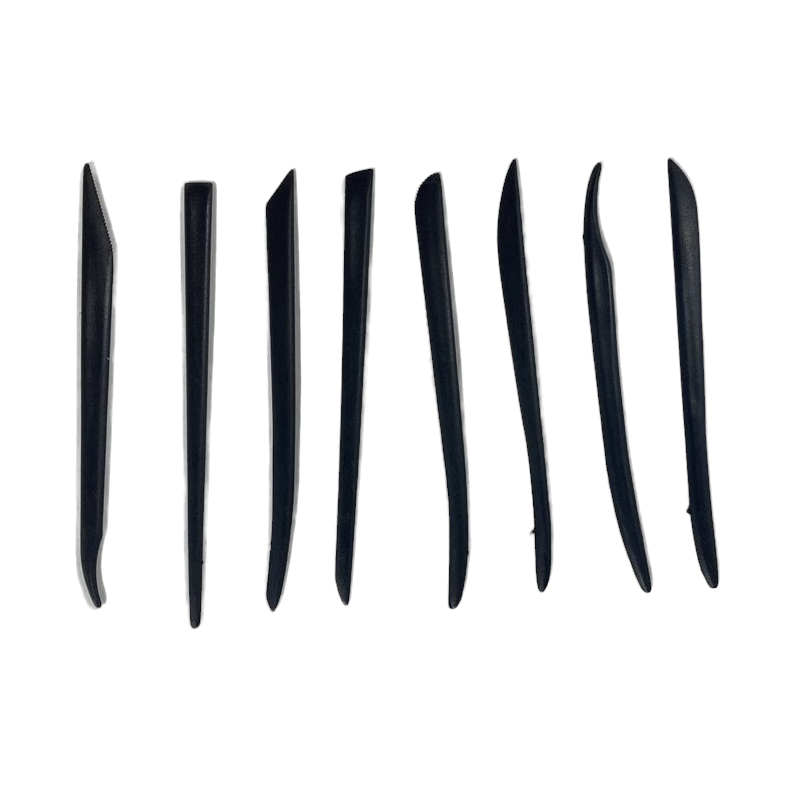 Plastic Modeling Tool Detailing Set of 8 Black