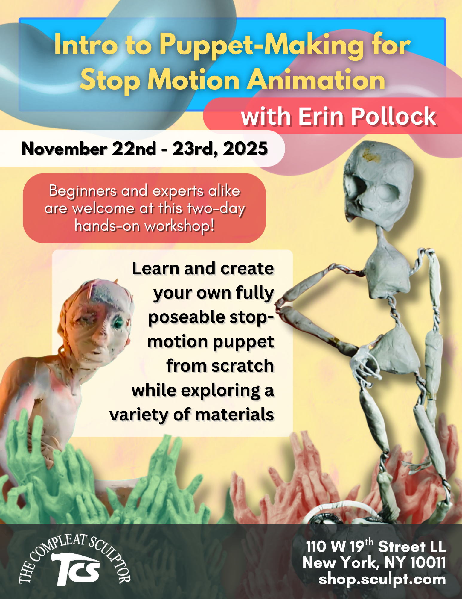 251213 Intro to Puppet-Making for Stop Motion Animation December 13-14 ...
