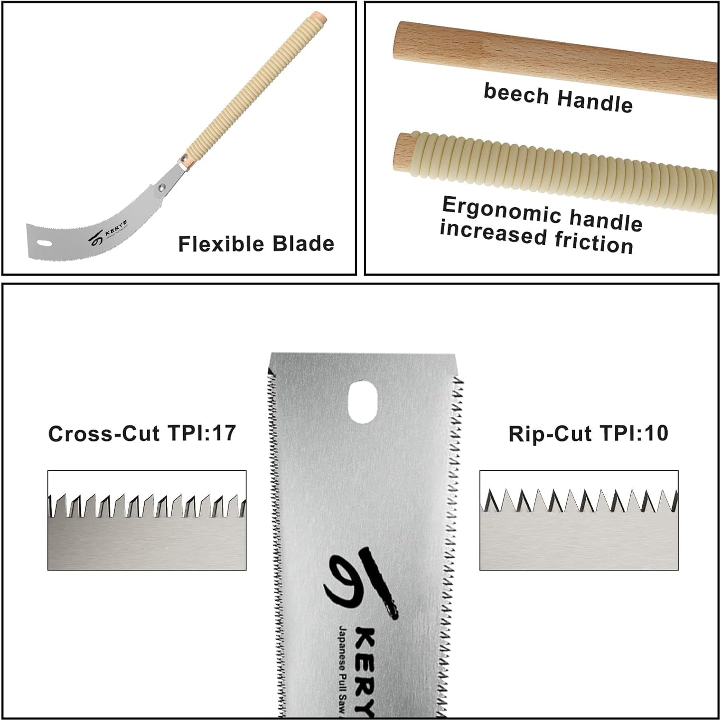 Japanese Pull Saw 9.5" Hand Saw with Double Edges