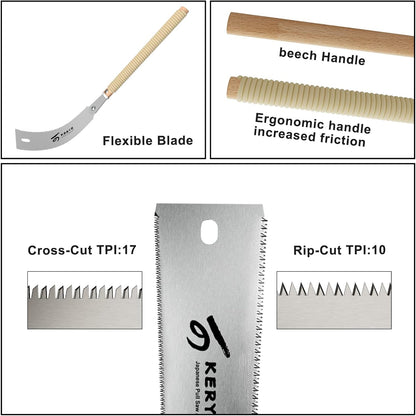 Japanese Pull Saw 9.5" Hand Saw with Double Edges