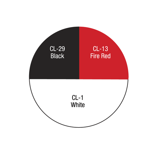 Rueda de color rojo, blanco y negro, 28 g