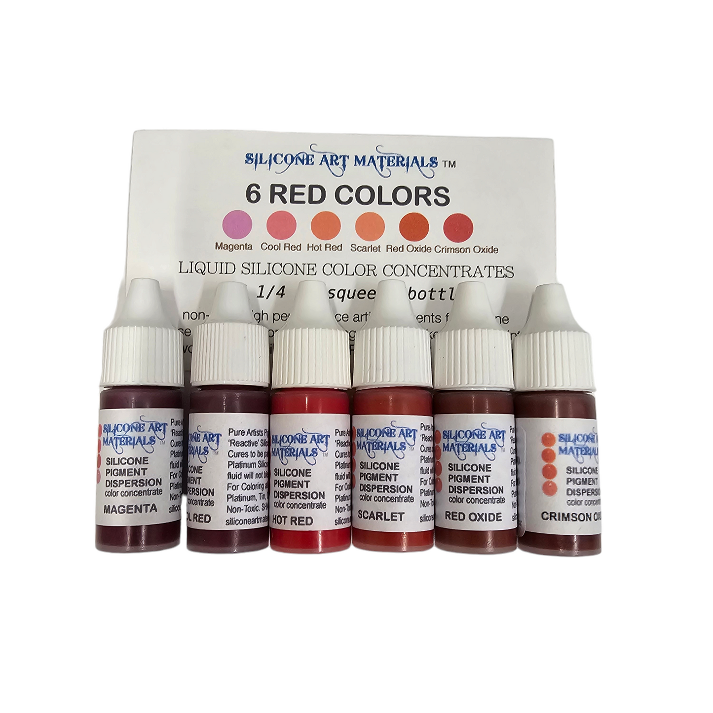 Silicone Dispersion Reds 7ml Set (6 Red Tones)