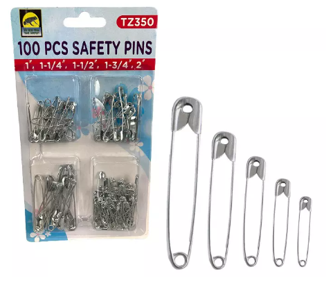 Basic Safety Pin Safety Pins Package Of 100 – The Compleat Sculptor, Inc