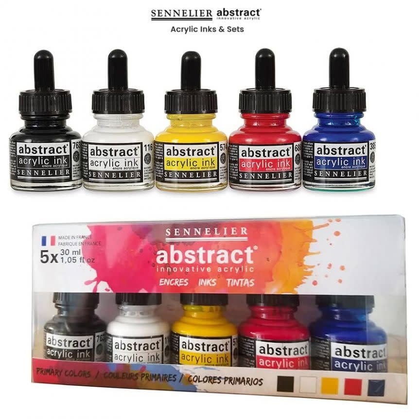 Set Utama 5 Warna Dakwat Akrilik Abstrak 30ml