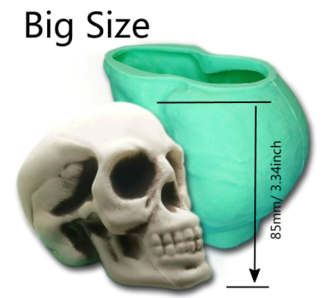 Skull (1 Piece) Green Silicone Mold