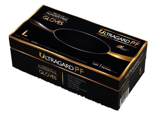 Ultragard Premium Latex Exam Powder Free Box of 100 Large Gloves