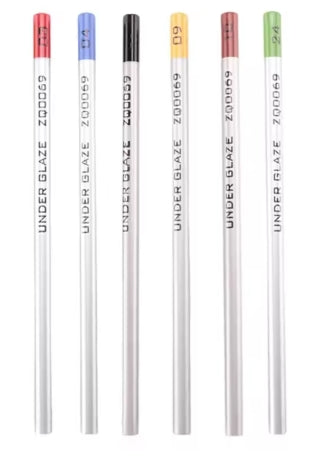 Ceramic Underglaze Watercolor Glaze Pencils (6 Colors)