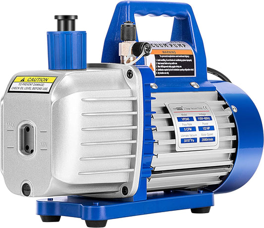 110V 1/2 HP 5 CFM Dual Stage Rotary Air Vacuum Pump